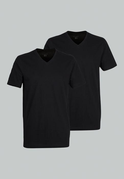 BUGATTI Shirt schwarz-dunkel-uni