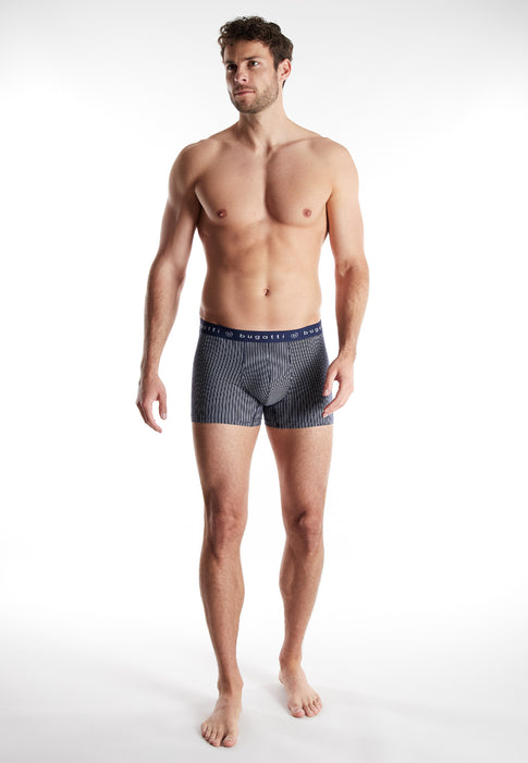 BUGATTI Comfort Pants, 3er Pack blau-dunkel-Streifen