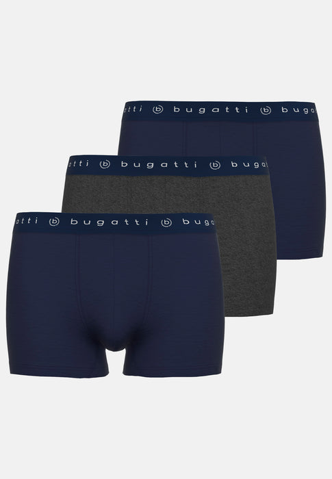 BUGATTI Comfort Pants, 3er Pack grau-dunkel-melange