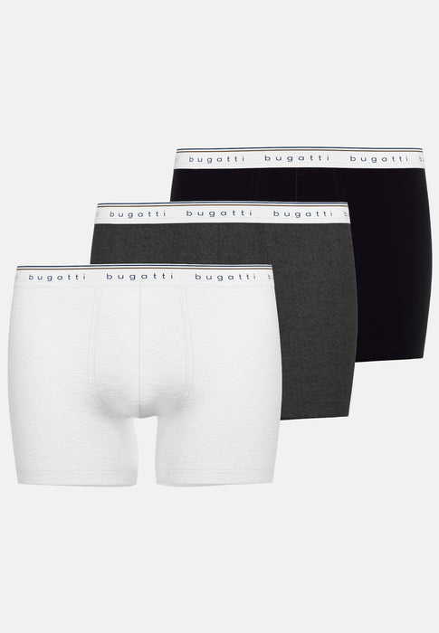 BUGATTI Comfort Pants, 3er Pack grau-mittel-melange