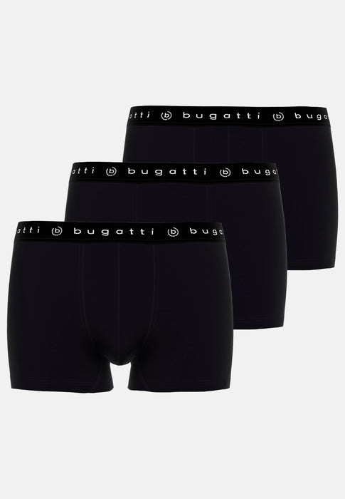 BUGATTI Comfort Pants, 3er Pack schwarz-dunkel-uni