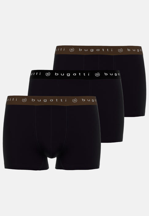 BUGATTI Comfort Pants, 3er Pack schwarz-mittel-uni