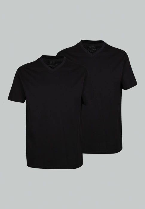 CECEBA Shirt, 1/2, V-Ausschnitt 2er Pack black