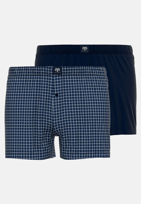 CECEBA Shorts 2er Pack blau-dunkel-Allover