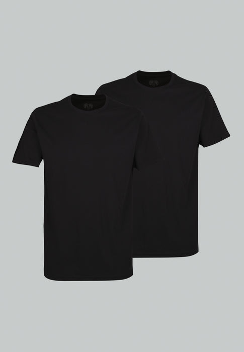 CECEBA Shirt, 1/2, Rundhals 2er Pack black