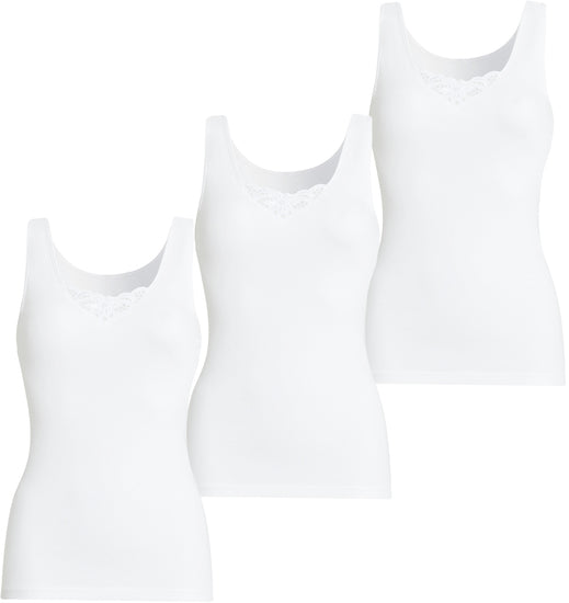 conta Damen Achselhemd weiß 3-er Pack