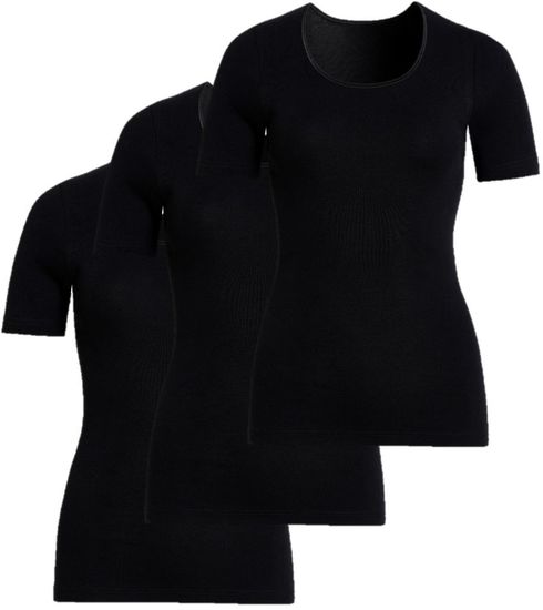 conta Damen Shirt 1/4 Arm Schwarz 3-er Pack