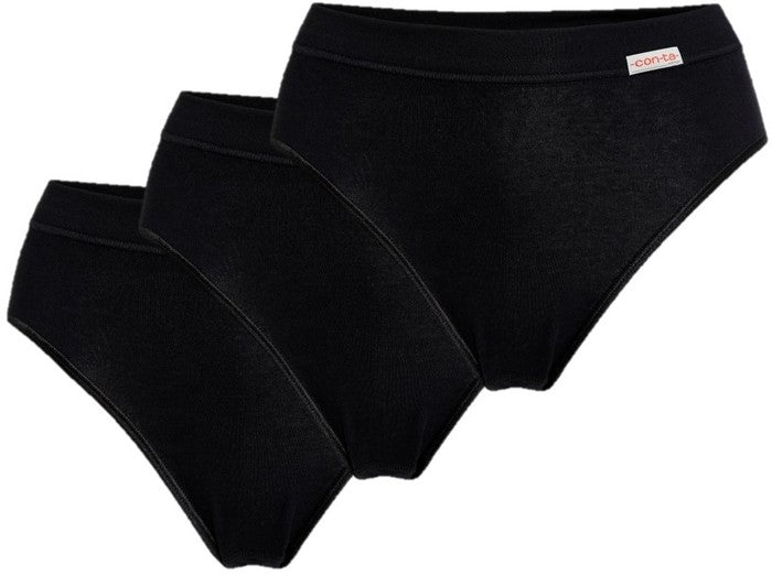 conta Damen Sportslip Schwarz 3-er Pack