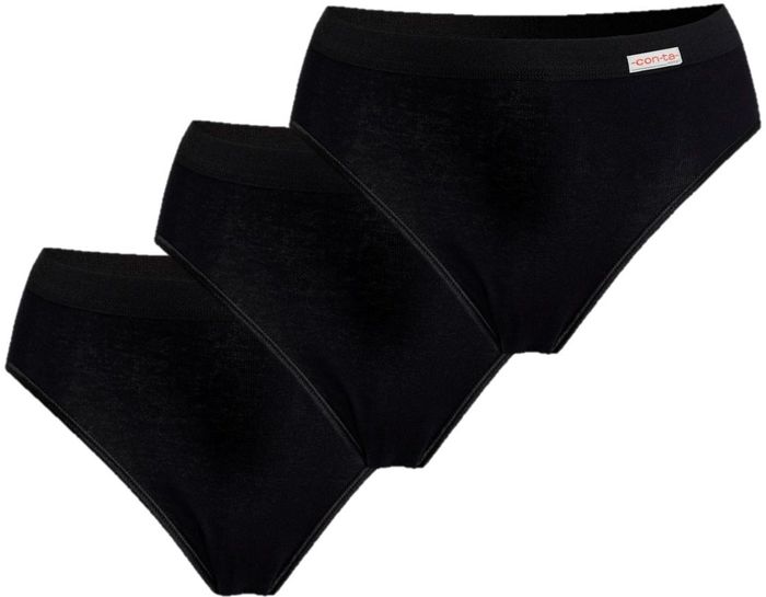 conta Damen Sportslip Schwarz 3-er Pack