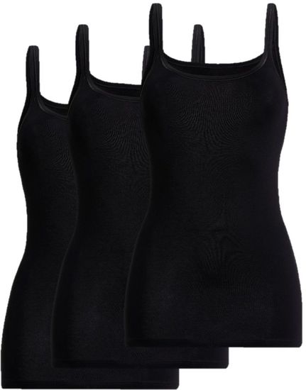conta Damen Trägerhemd Schwarz 3-er Pack