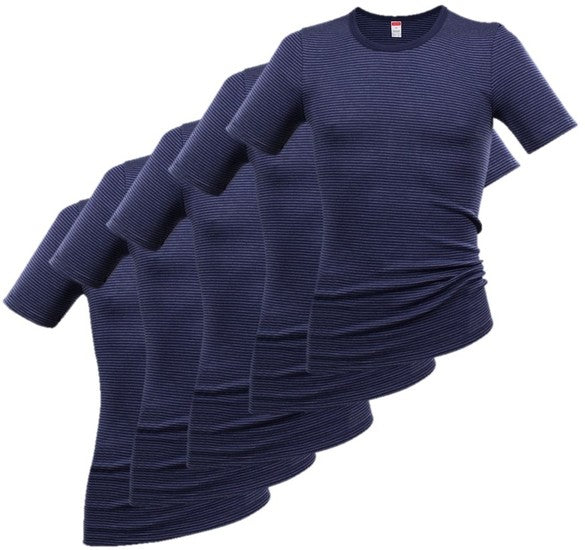 conta Herren Jacke 1/4 Arm marine geringelt 5-er Pack
