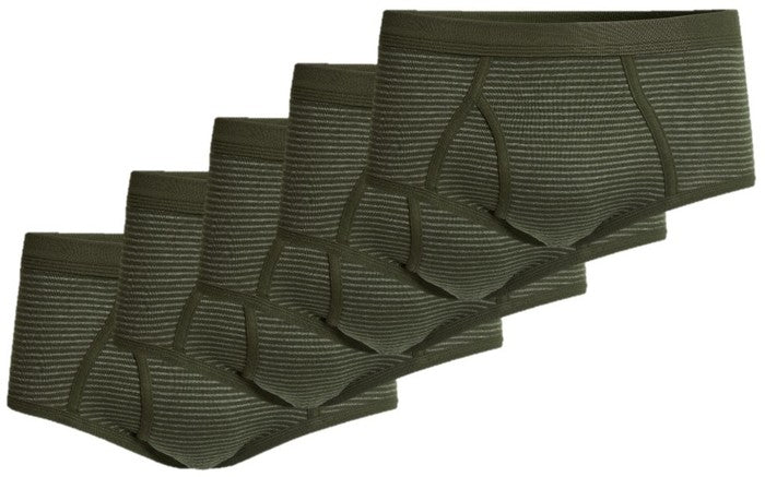 conta Herren Slip mit Eingriff oliv geringelt 5-er Pack