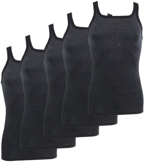 conta Herren Unterhemd schwarz geringelt 5-er Pack