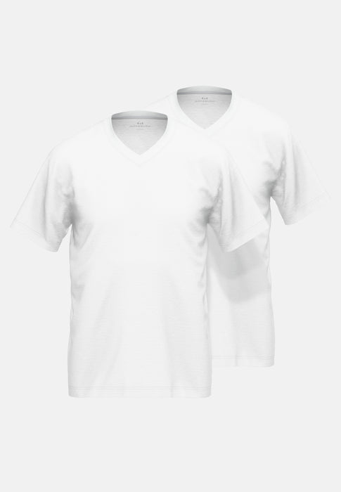 GÖTZBURG Shirt, 1/2, V-Ausschnitt 2er Pack weiss