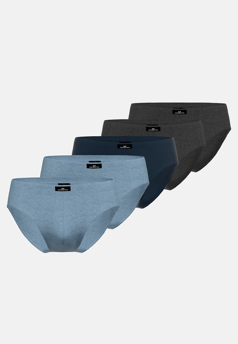 GÖTZBURG Sport Slip 5er Pack blau-dunkel-melange