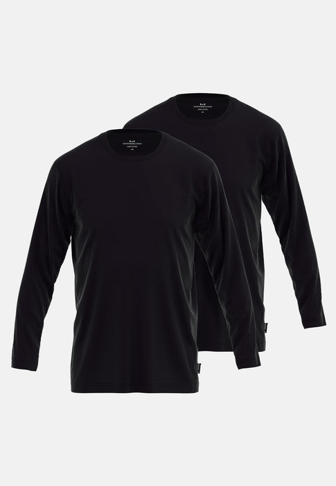GÖTZBURG Shirt 1/1, Rundhals, 2er Pack schwarz-dunkel-uni