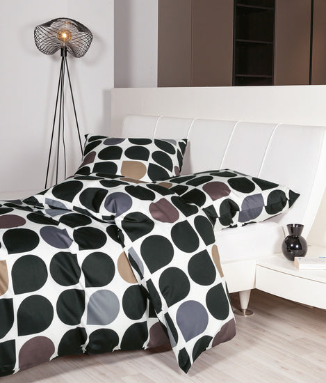 Janine Bettwäsche J. D. Mako-Satin schwarz platin 87093-08