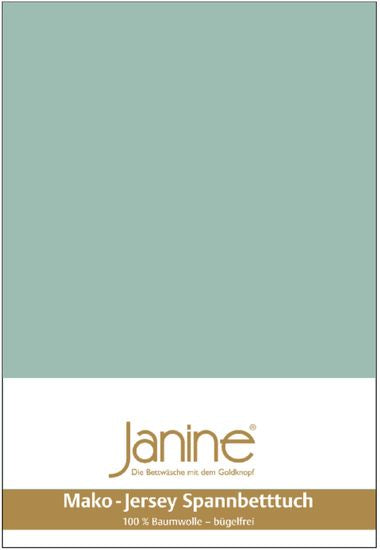 Janine Spannbetttuch MAKO-FEINJERSEY Mako-Feinjersey rauchgrün 5007-36