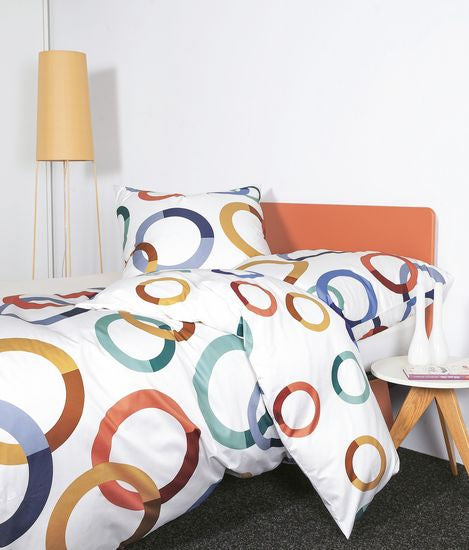 Janine Bettwäsche modern art S Mako-Satin blau siena bisquit 42126-02
