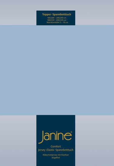 Janine Topper Spannbetttuch TOPPER Elastic-Jersey perlblau 5001-32