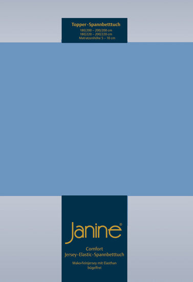 Janine Topper Spannbetttuch TOPPER Elastic-Jersey blau 5001-42