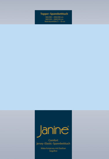Janine Topper Spannbetttuch TOPPER Elastic-Jersey hellblau 5001-12