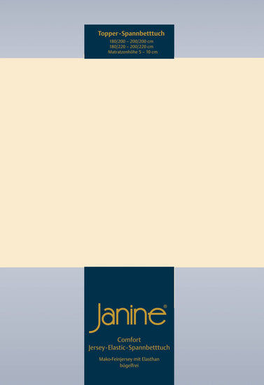 Janine Topper Spannbetttuch TOPPER Elastic-Jersey leinen 5001-27