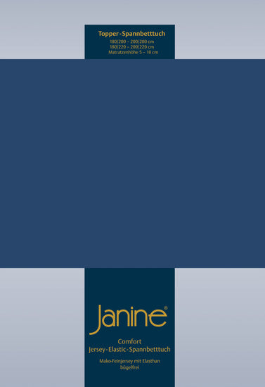 Janine Topper Spannbetttuch TOPPER Elastic-Jersey marine 5001-82