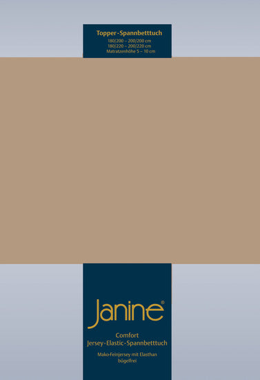 Janine Topper Spannbetttuch TOPPER Elastic-Jersey nougat 5001-37