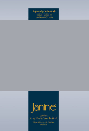 Janine Topper Spannbetttuch TOPPER Elastic-Jersey platin 5001-28