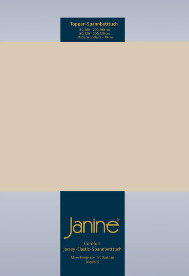 Janine Topper Spannbetttuch TOPPER Elastic-Jersey sand 5001-29