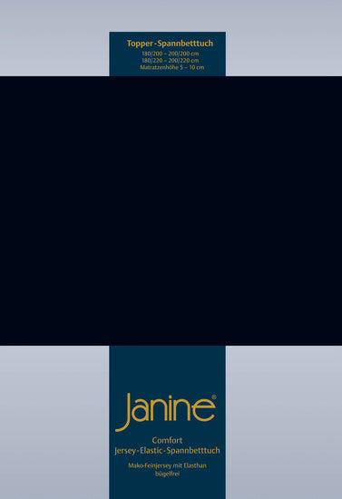 Janine Topper Spannbetttuch TOPPER Elastic-Jersey schwarz 5001-98