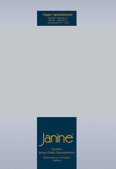 Janine Topper Spannbetttuch TOPPER Elastic-Jersey silber 5001-18