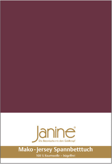 Janine Spannbetttuch MAKO-FEINJERSEY Mako-Feinjersey burgund 5007-41