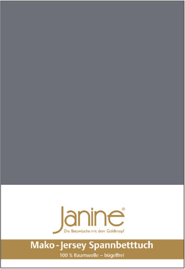 Janine Spannbetttuch MAKO-FEINJERSEY Mako-Feinjersey opalgrau 5007-48