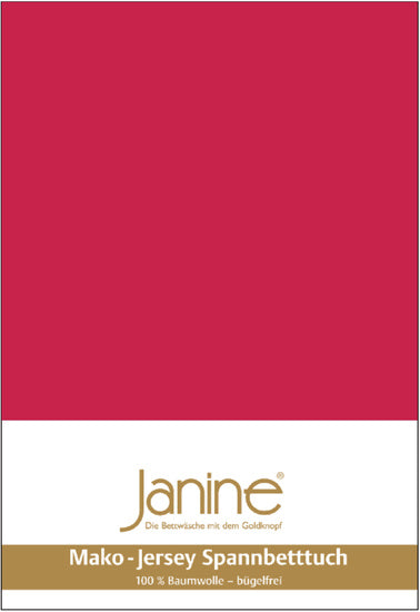 Janine Spannbetttuch MAKO-FEINJERSEY Mako-Feinjersey rot 5007-61