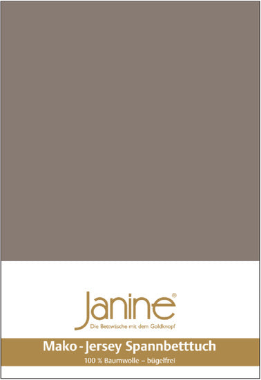 Janine Spannbetttuch MAKO-FEINJERSEY Mako-Feinjersey taupe 5007-57