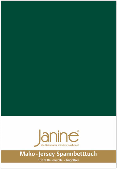 Janine Spannbetttuch MAKO-FEINJERSEY Mako-Feinjersey waldgrün 5007-677