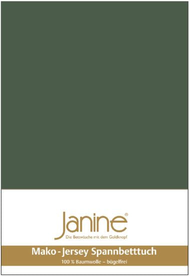 Janine Spannbetttuch MAKO-FEINJERSEY Mako-Feinjersey olivgrün 5007-76