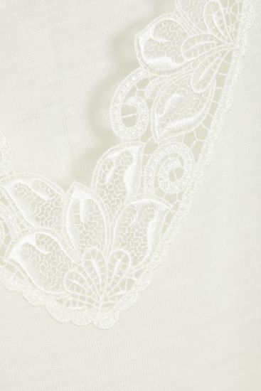 Sangora Spenzer ohne Arm weiß mit Spitze