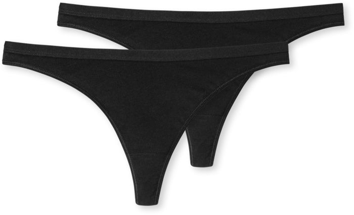 Schiesser Damen 2er Pack String schwarz 174293-000
