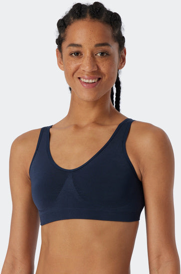 Schiesser Damen Bustier mit Cups dunkelblau 144187-803