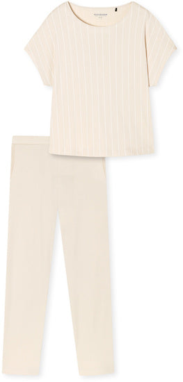 Schiesser Damen Schlafanzug lang, 1/2 Arm sand 179237-410