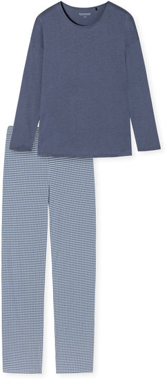Schiesser Damen Schlafanzug lang blau 179254-800