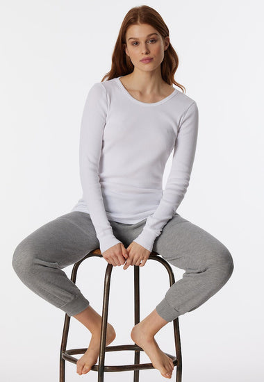 Schiesser Damen Shirt langarm - Greta weiß 180154-100