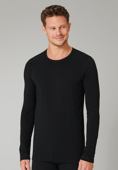 Schiesser Herren Langarmshirt schwarz 173812-000