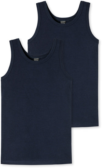Schiesser Schüler Jungen 2er Pack Tanks nachtblau 173538-804