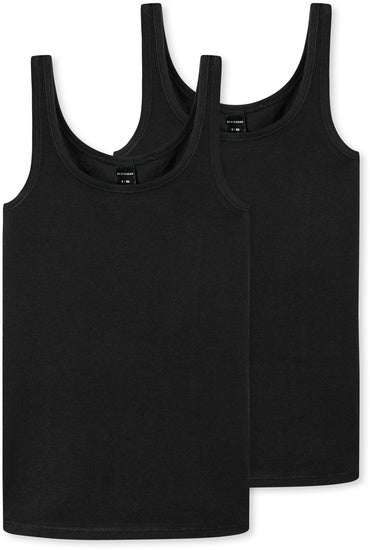 Schiesser Schüler Mädchen 2er Pack Tops schwarz 173528-000