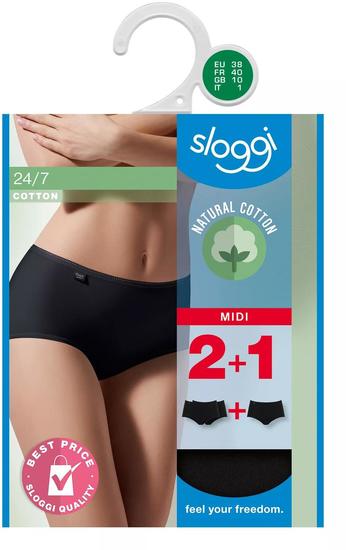 Sloggi 24/7 Cotton H Midi 3er Pack schwarz