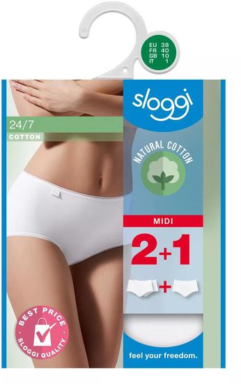Sloggi 24/7 Cotton H Midi 3er Pack weiss
